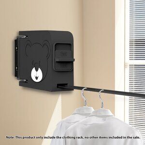 SOGA 160mm Wall-Mounted Clothes Line Dry Rack Black